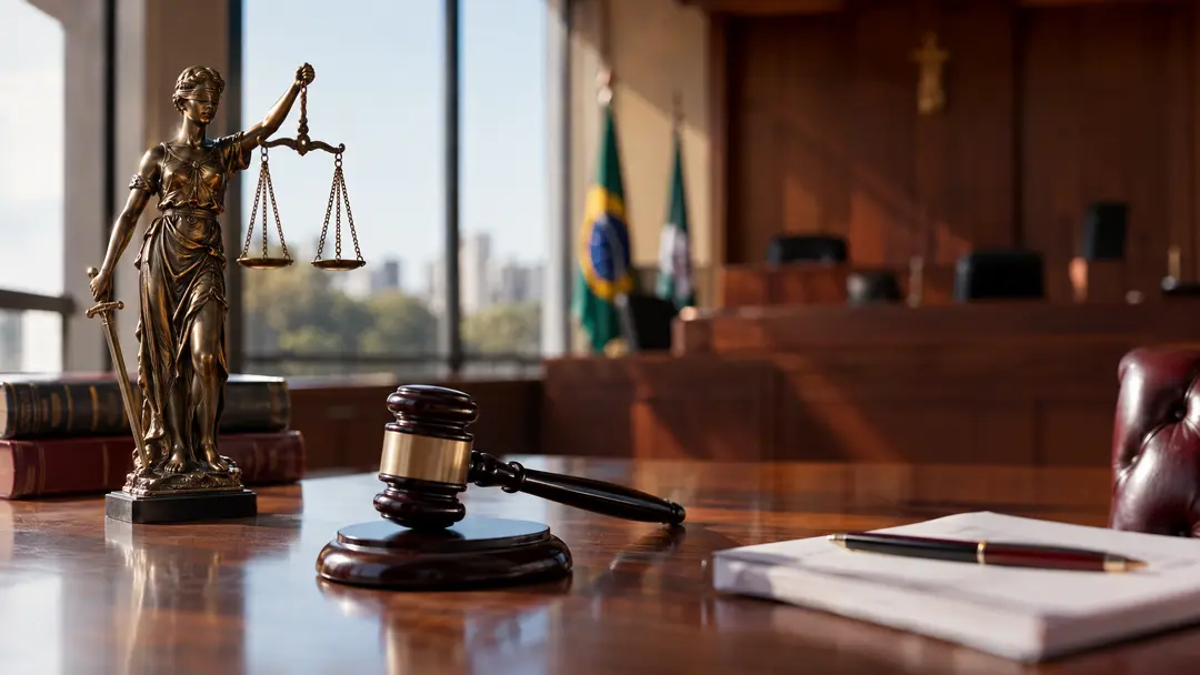 Balança da justiça em tribunal